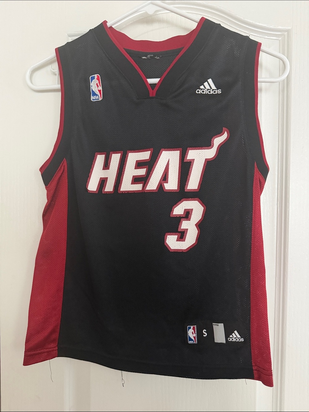 adidas Black and Red Heat #3 Dwyane Wade Basketball Jersey